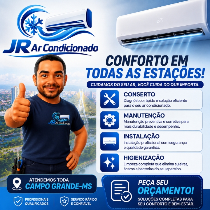 Serviços completos da JR Ar Condicionado em Campo Grande